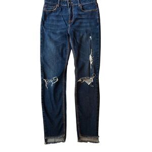 United Colors Of Benetton Women's Blue Distressed Casual Straight Jeans Size 27